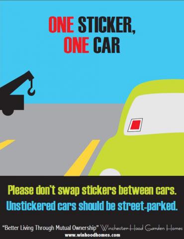 Win-Hood Parking - One Sticker, One Car